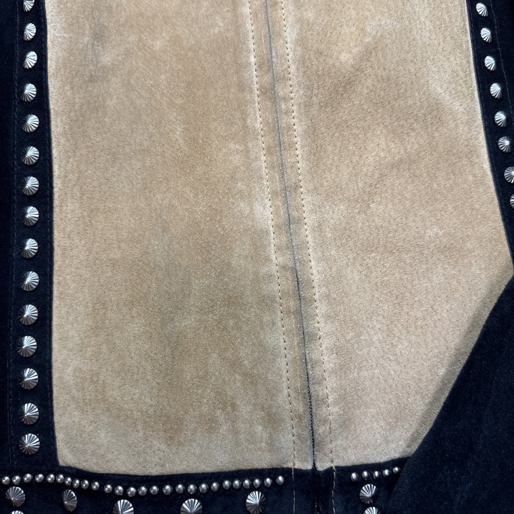 Cripple Creek Large Western Leather Suede Jacket Star Cowgirl Studded Festival - Picture 11 of 11